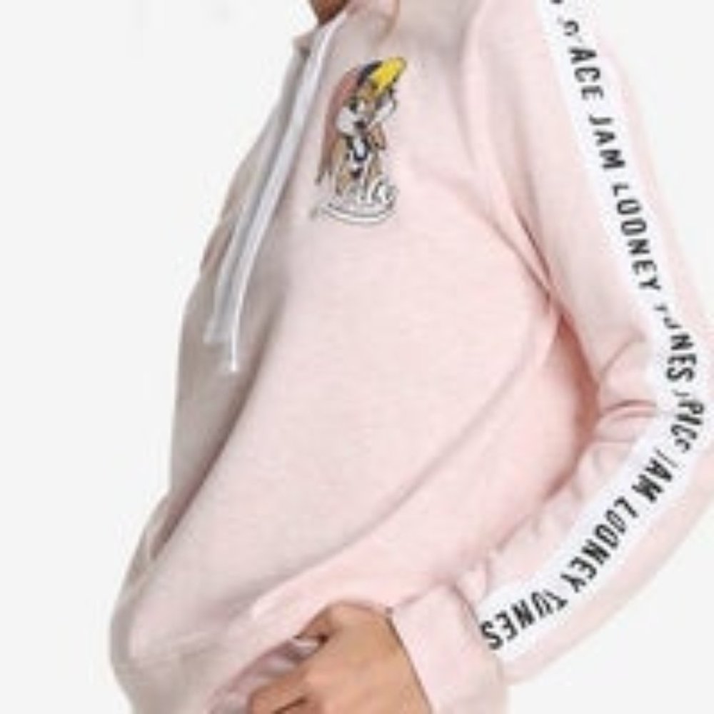 Space Jam Lola Bunny Hoodie Pink Looney Tunes Graphic Sweatshirt XL
